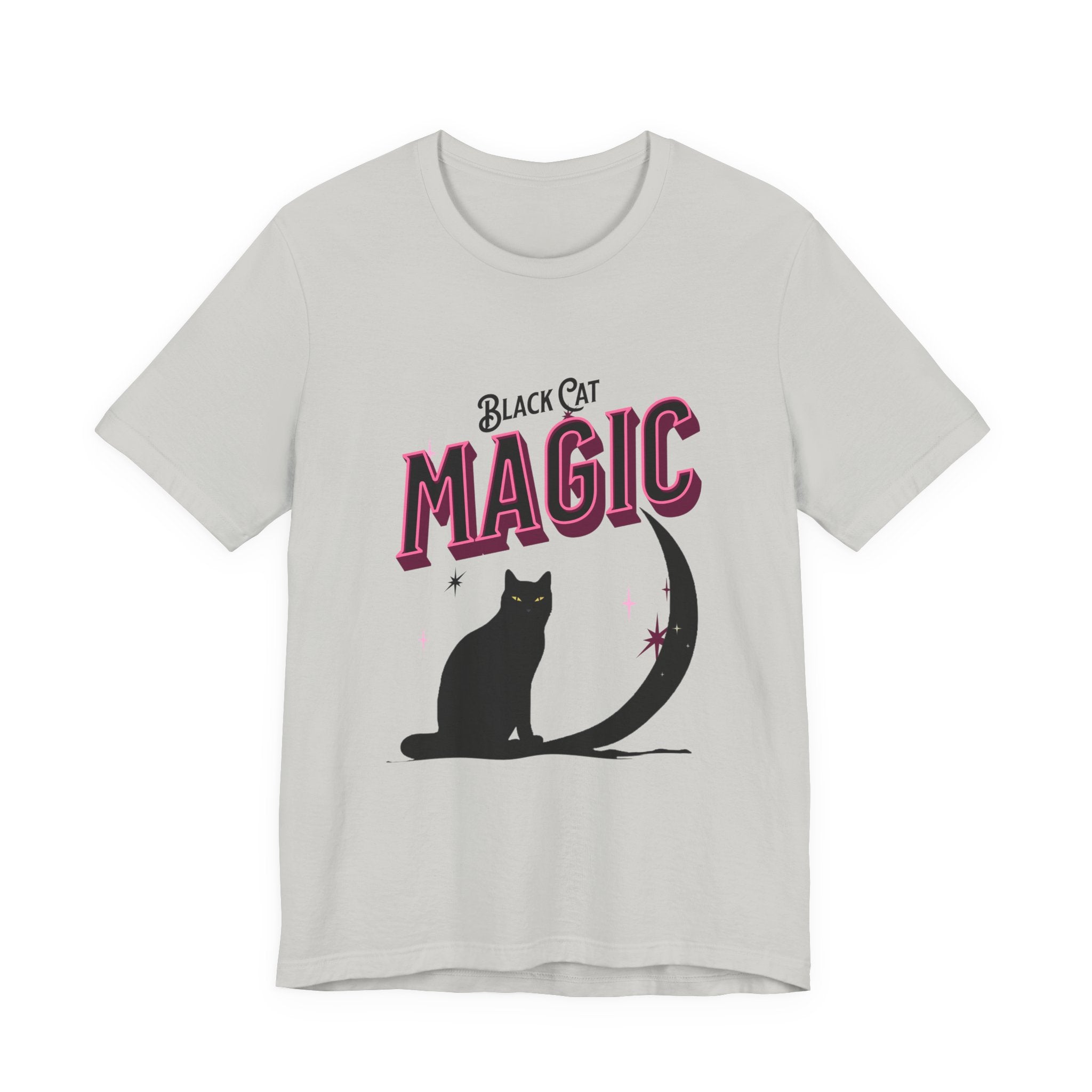 Black Cat Magic T‑Shirt — Halloween Moon Cat Graphic Tee