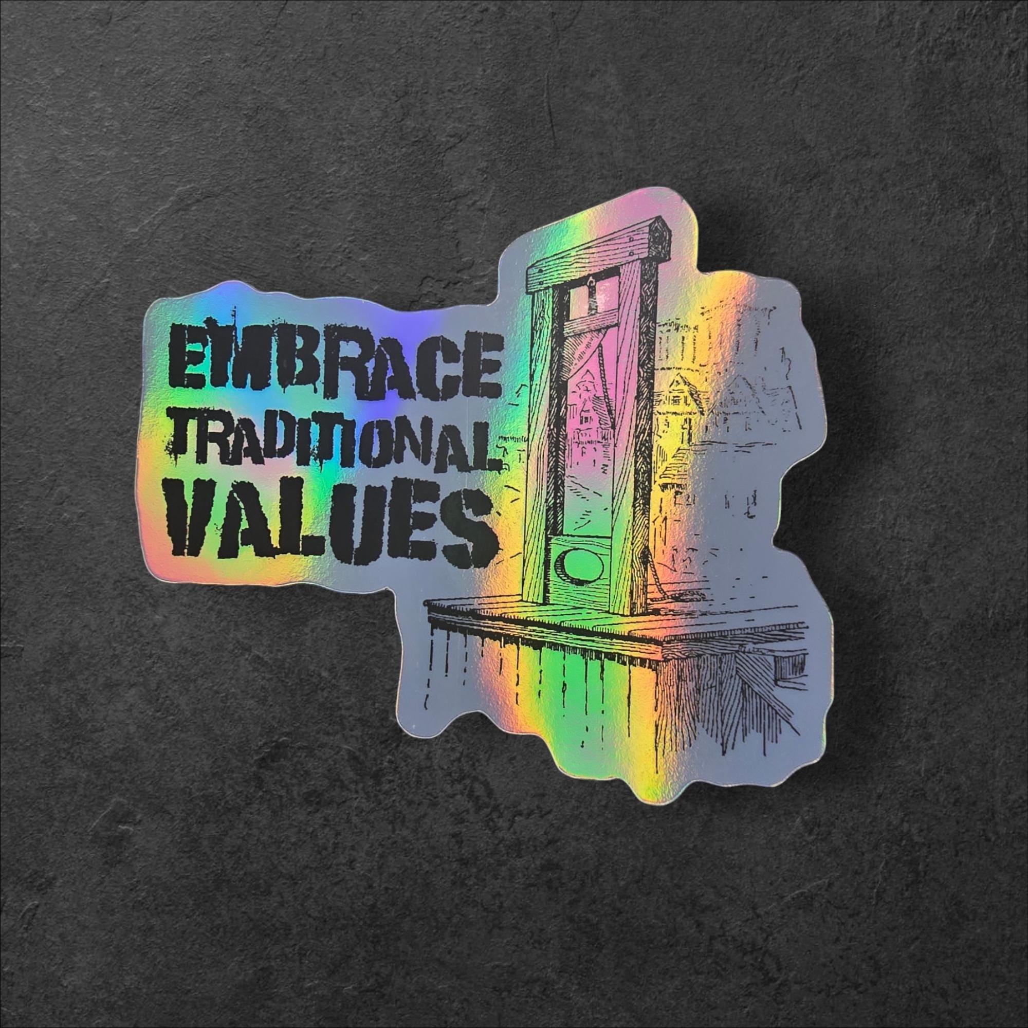 Leftist Guillotine Vinyl Sticker: Progressive Political Decal