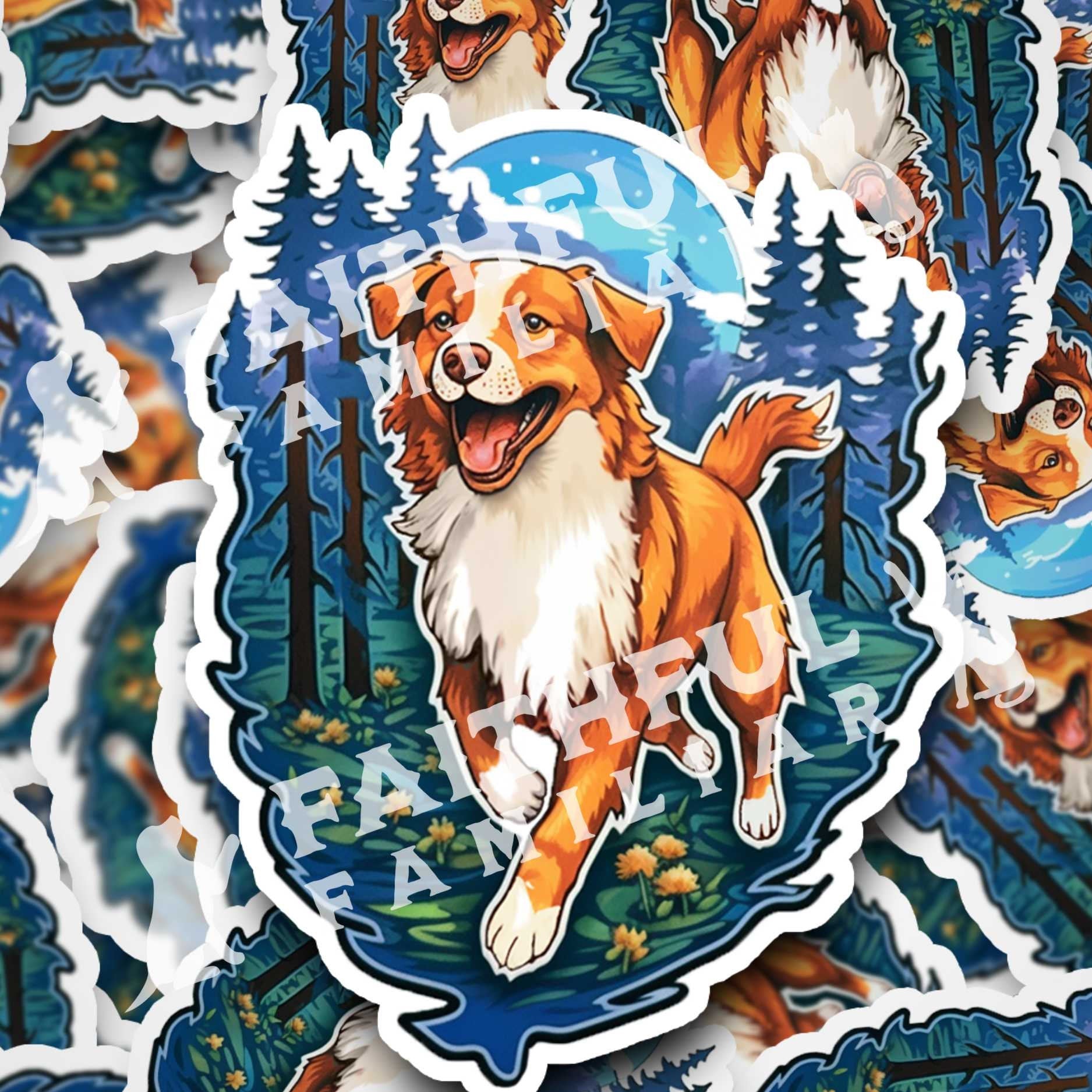 Witchy Nova Scotia Duck Tolling Retriever Sticker: Holographic Dog Decal