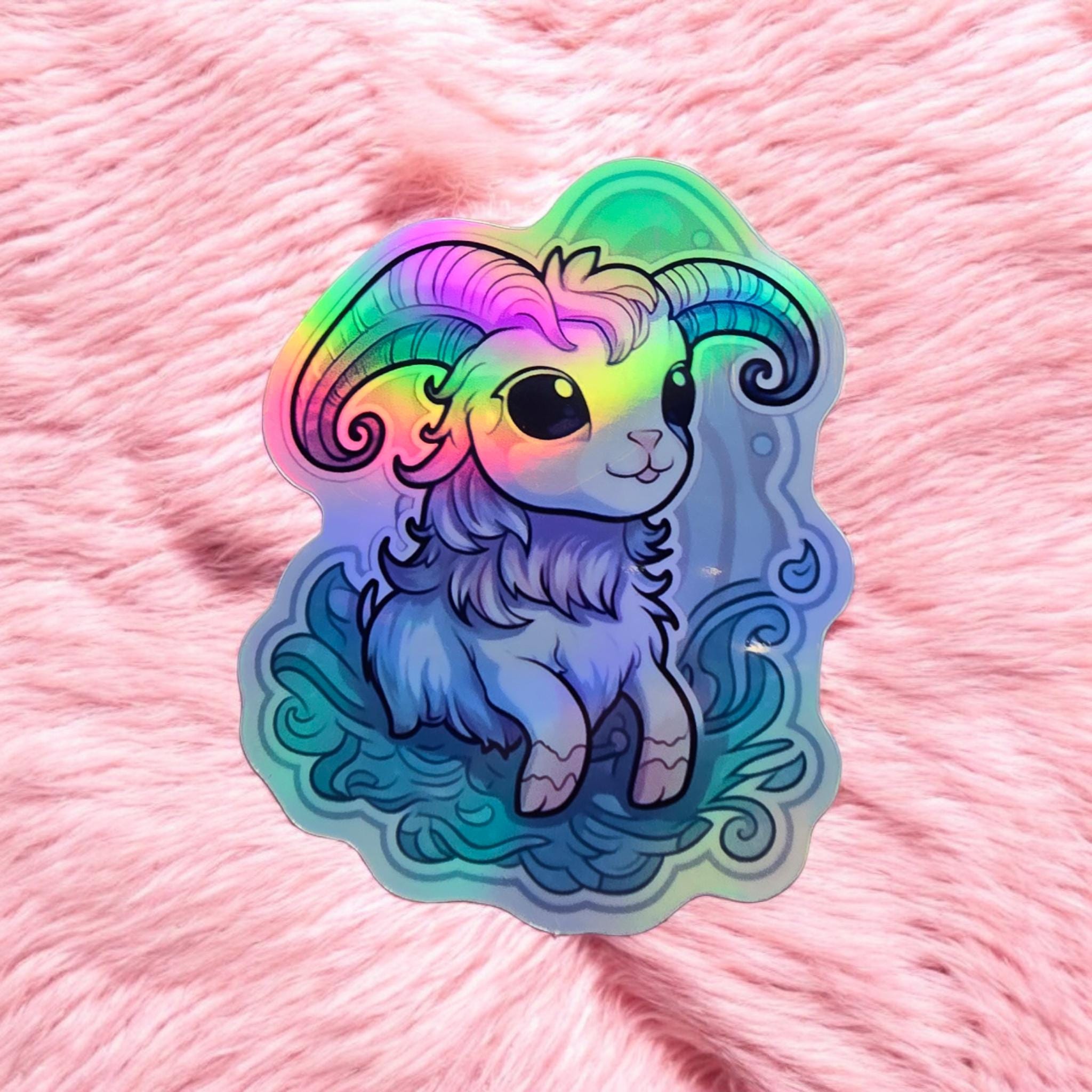 Capricorn Astrology Sticker: Hand-Drawn Sea Goat Decal