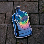 Bonk The Police : Glossy Water Jug vinyl sticker featuring Social Justice in White