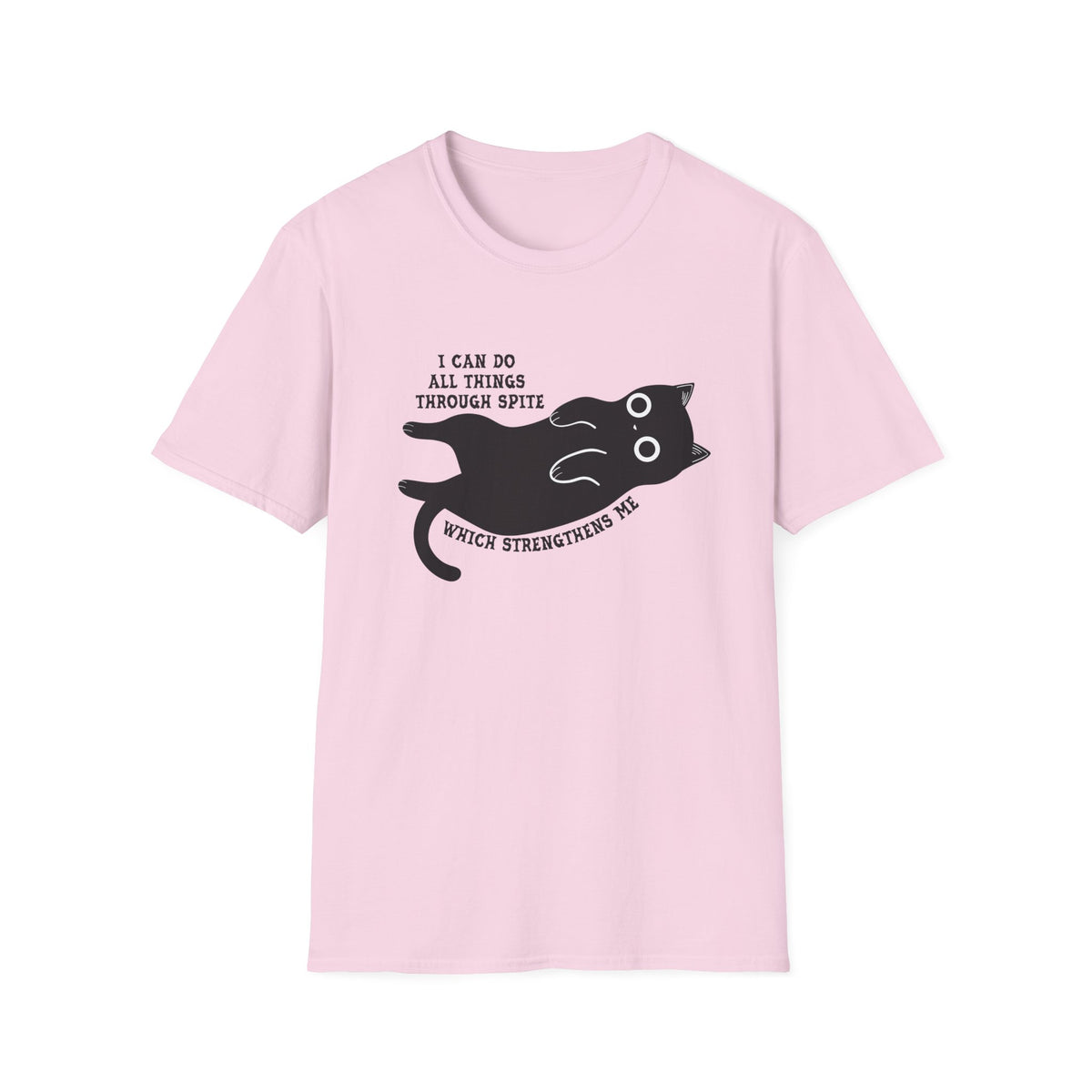 Additional photo of Cat Graphic — "I Can Do All Things Through Spit" Cute Funny Cat T-shirt