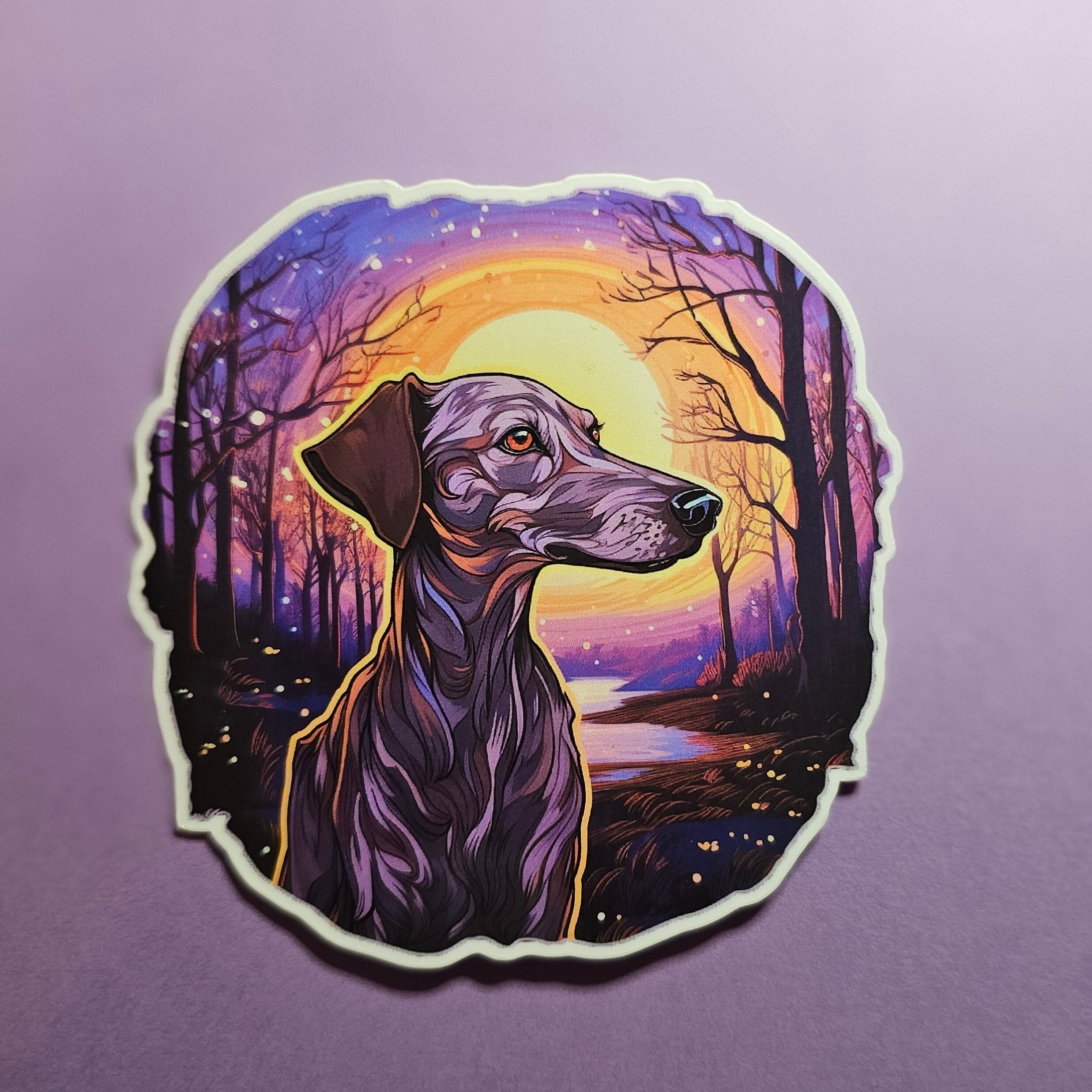 Magical Sighthound Lurcher Sticker - Water Bottle Decal for Dog Lovers
