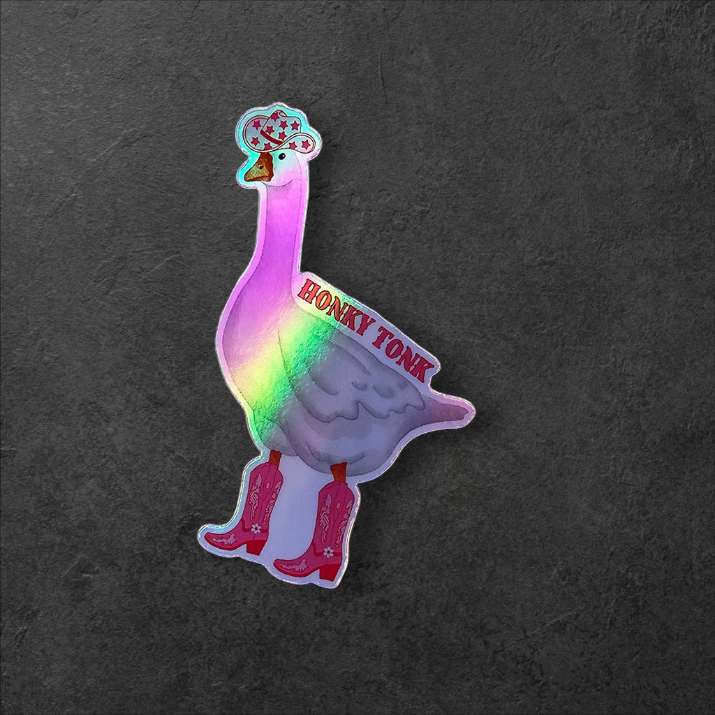 Honky-Tonk Goose Sticker: Funny Cowgirl Sarcastic Saying