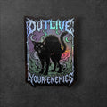Goth Black Cat Sticker, Witchy Occult Art Vinyl Sticker, Dark Alternative decal
