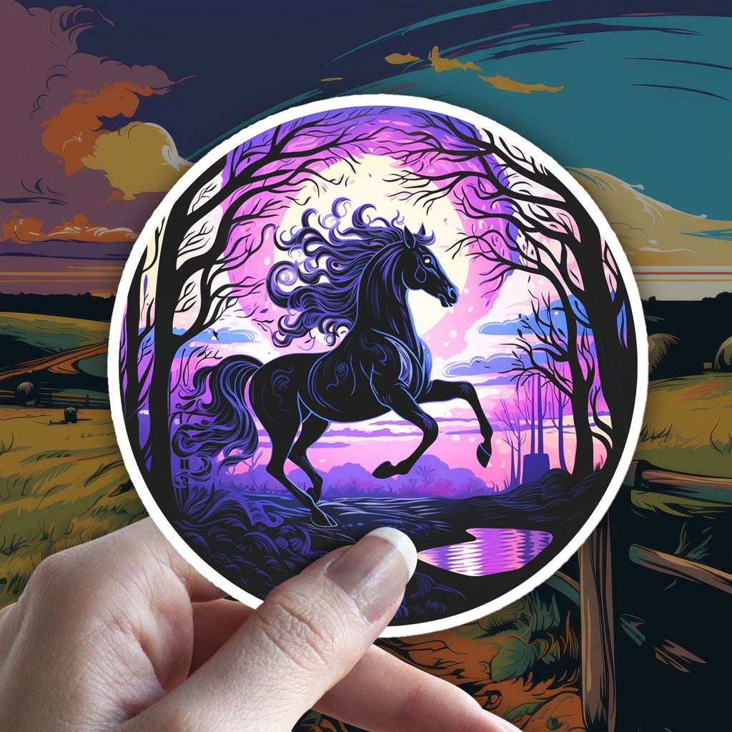Horse Equestrian Witchy Familiar Decal | Holographic Water Resistant Sticker
