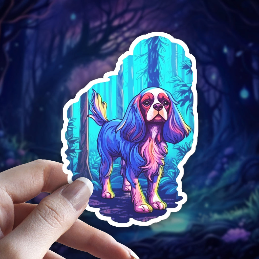 Cavalier King Charles Spaniel Sticker: Holographic Dog Lover Gift