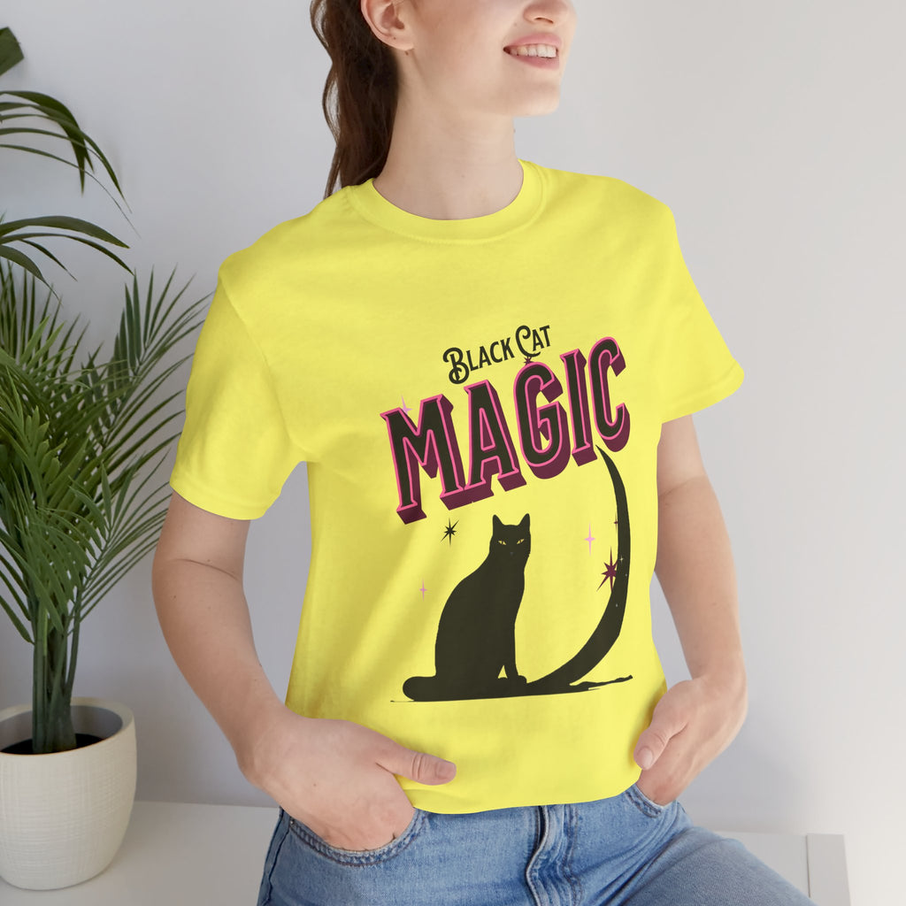 Black Cat Magic T‑Shirt — Halloween Moon Cat Graphic Tee