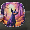 Mystical Doberman Sticker: Witchy Forest Dog Art Decal