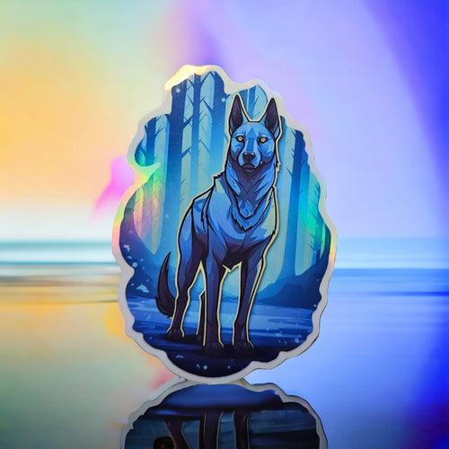 Belgian Malinois vinyl sticker featuring Holographic Dog Lover Water-Resistant Vinyl