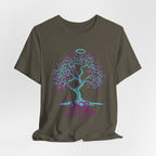 Good Omens Tree of Knowledge Doodle Aziraphale graphic shirt featuring Comic Con Fandom Jersey Short Sleeve Tee