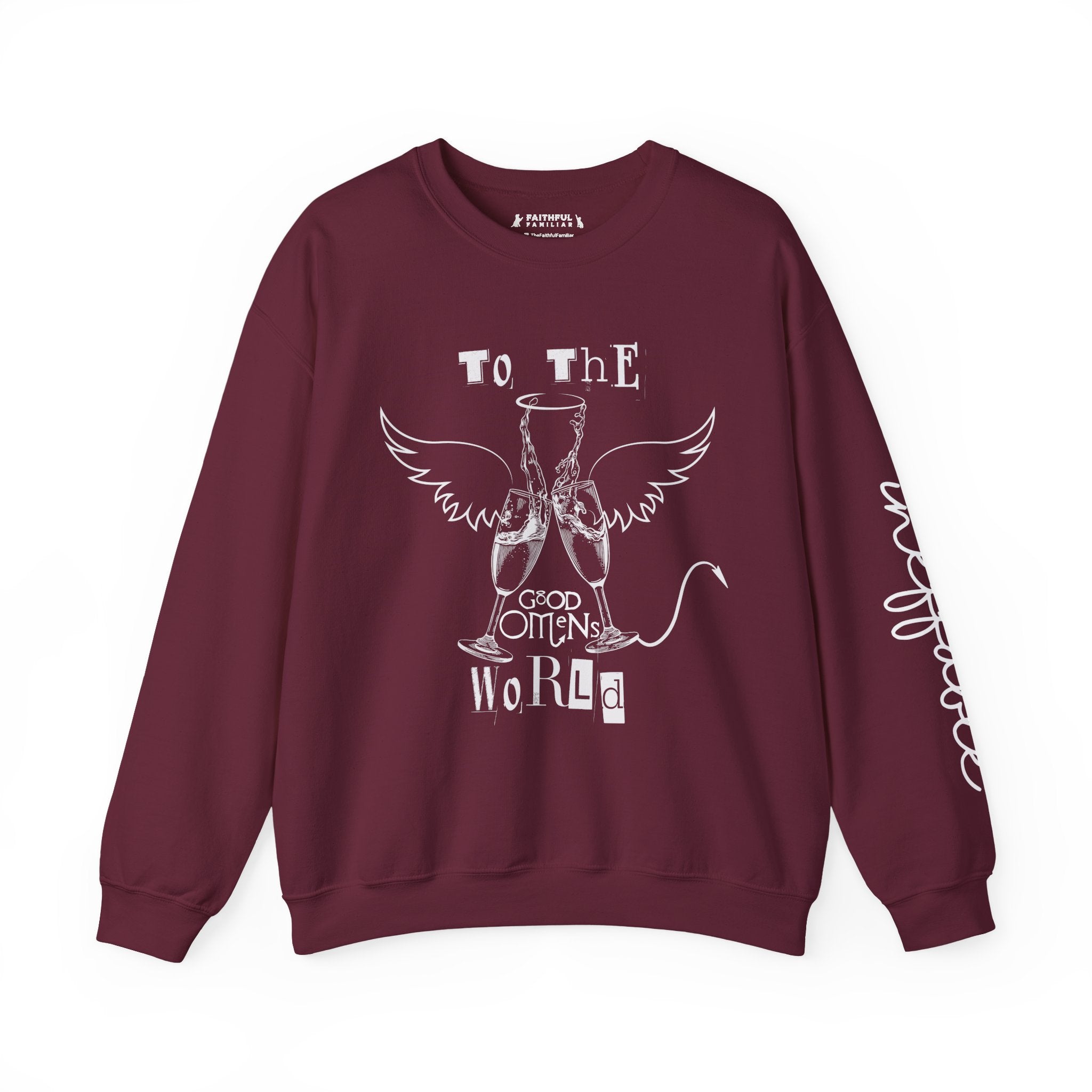 Angel & Devil 'To The World' Crewneck Sweatshirt — Good Omens Graphic