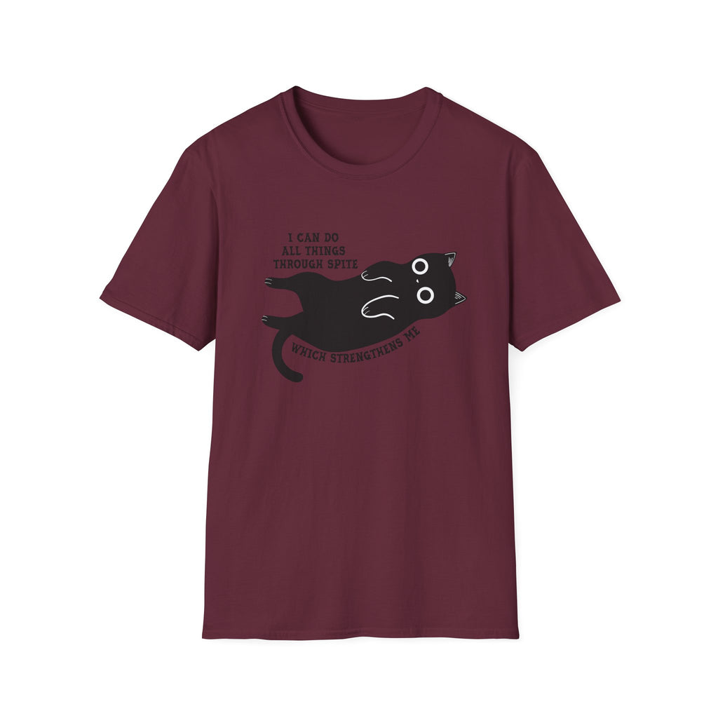Additional photo of Cat Graphic — "I Can Do All Things Through Spit" Cute Funny Cat T-shirt