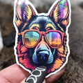 Trippy German Shepherd Sticker