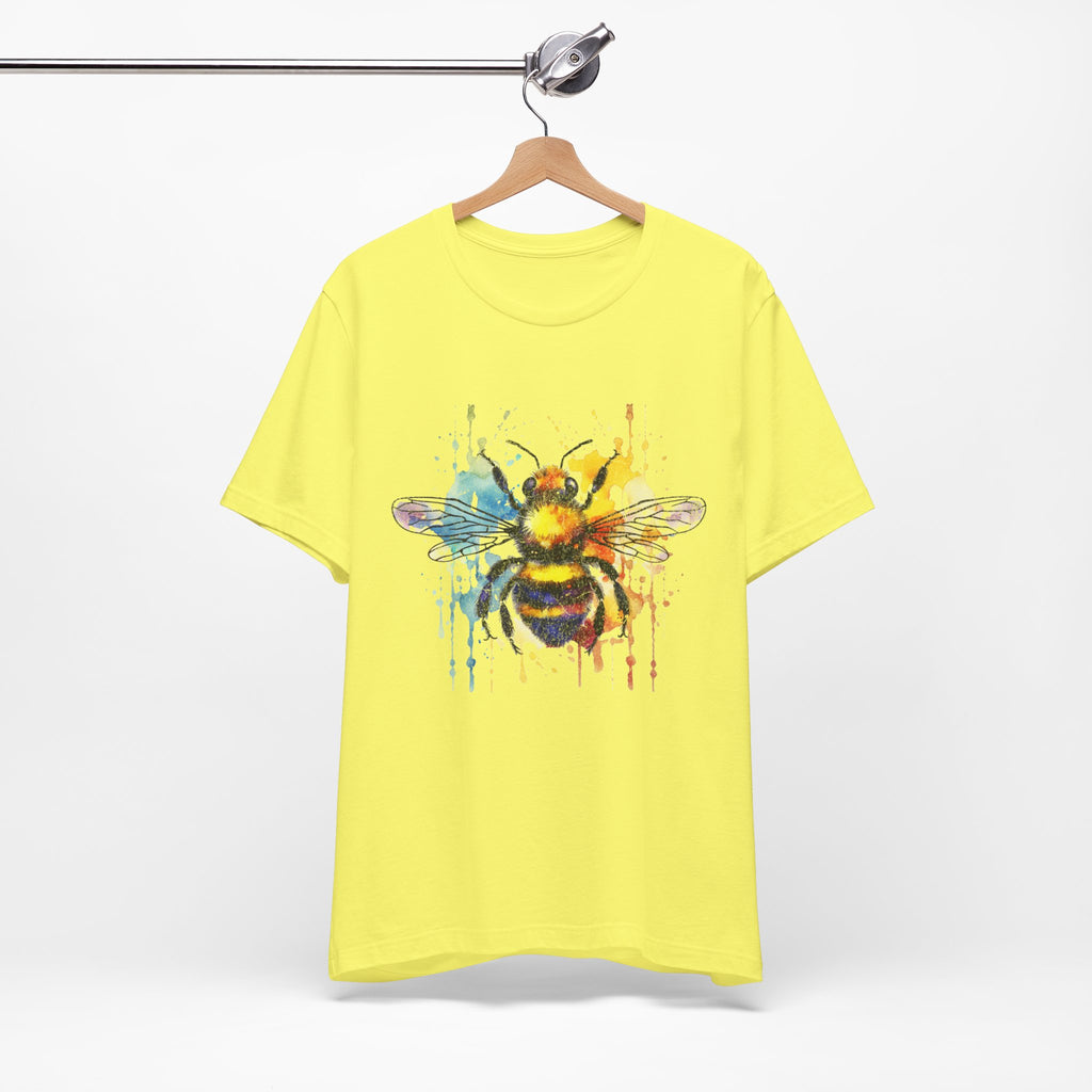 Watercolor Bee T-Shirt — Colorful Drip Honeybee Tee