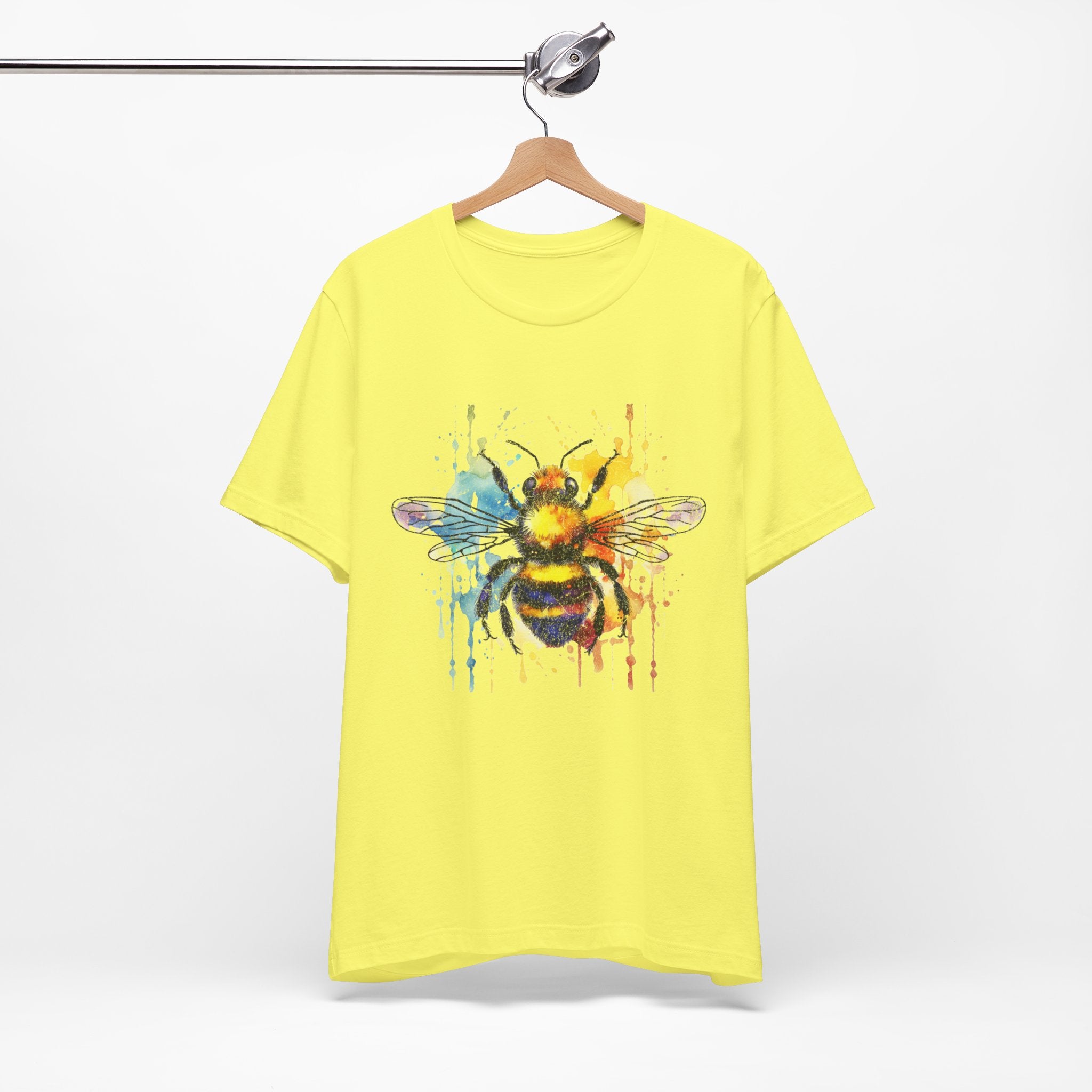 Watercolor Bee T-Shirt — Colorful Drip Honeybee Tee