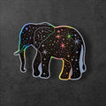 Celestial Elephant Sticker: Holographic Moon & Stars Vinyl Decal
