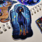 Holographic Black and Tan Coonhound vinyl sticker