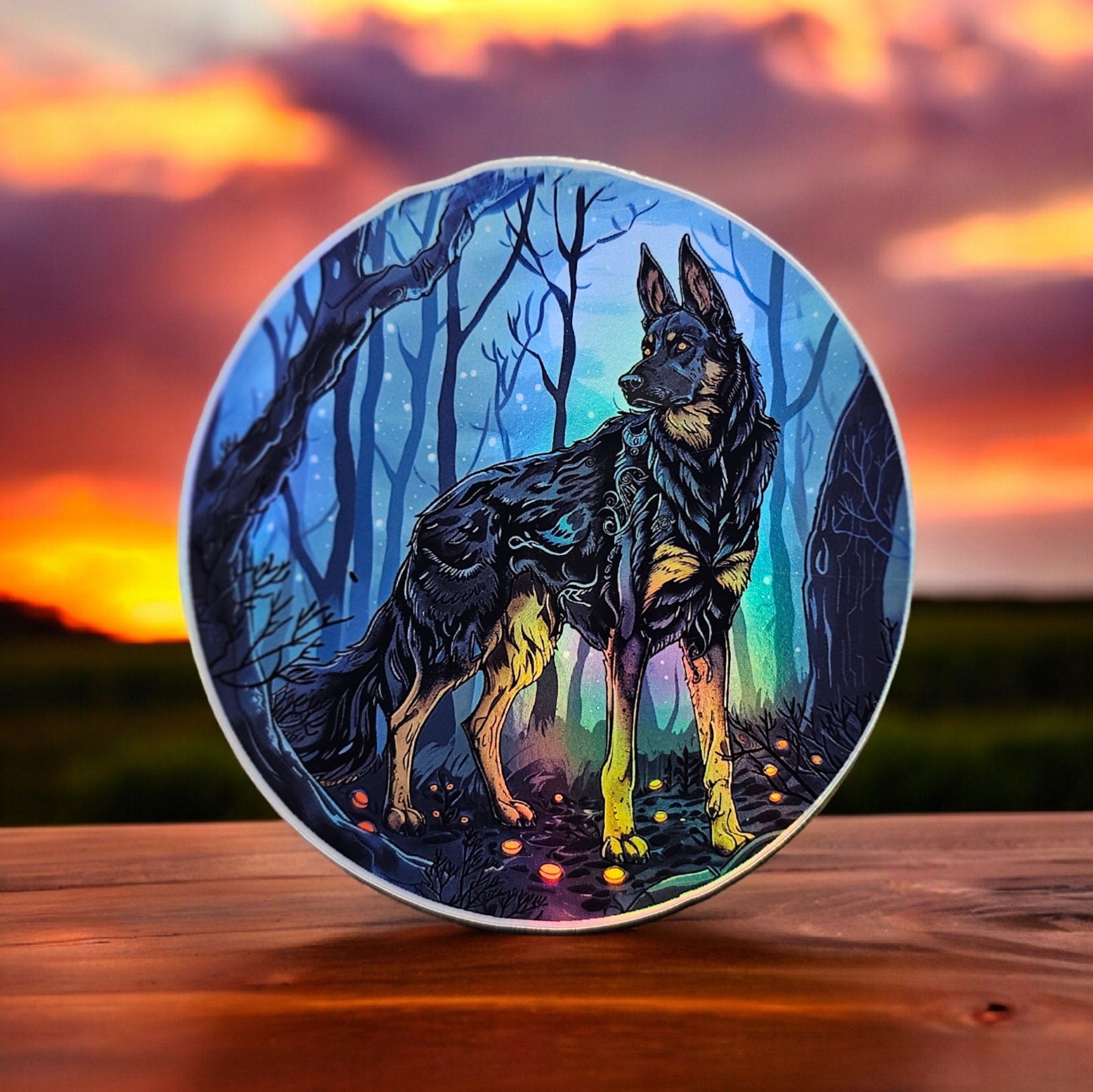 Holographic German Shepherd Sticker: Dog Lover Gift