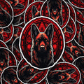 German Shepherd Witchy Holographic Sticker: Gothic Dog Breed Familiar