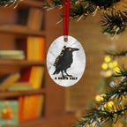 Metal - "Capitalism Is A Death Cult" Raven ornament in Oval