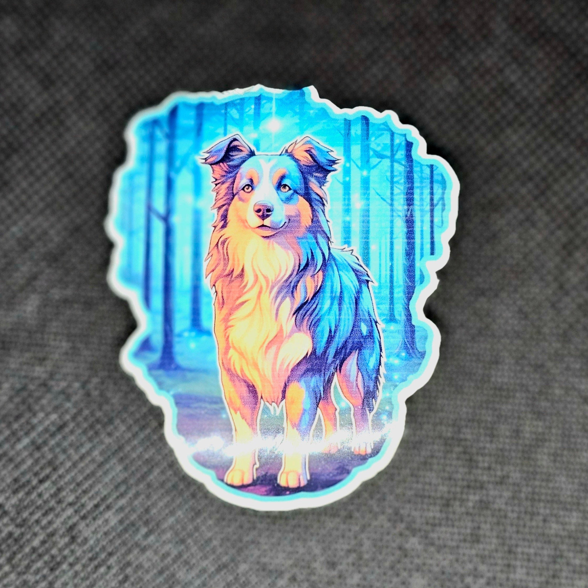 Australian Shepherd Sticker: Familiar Dog Vinyl Decal, Holographic Option