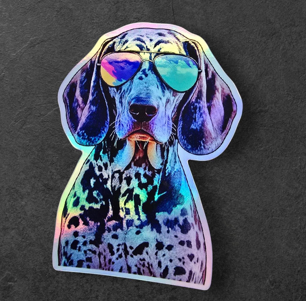 Bluetick Coonhound Sticker: Holographic Dog Lover Decal