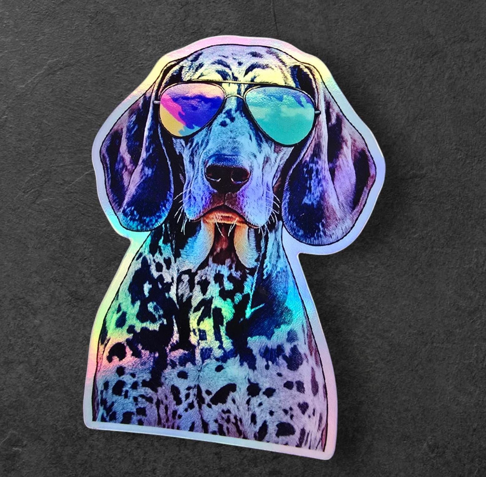 Bluetick Coonhound Sticker: Holographic Dog Lover Decal