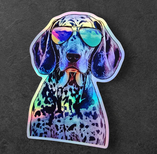 Bluetick Coonhound vinyl sticker featuring Holographic Dog Lover Vinyl Decal