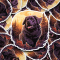 Witchy Newfoundland Dog Sticker: Holographic Newfie Decal