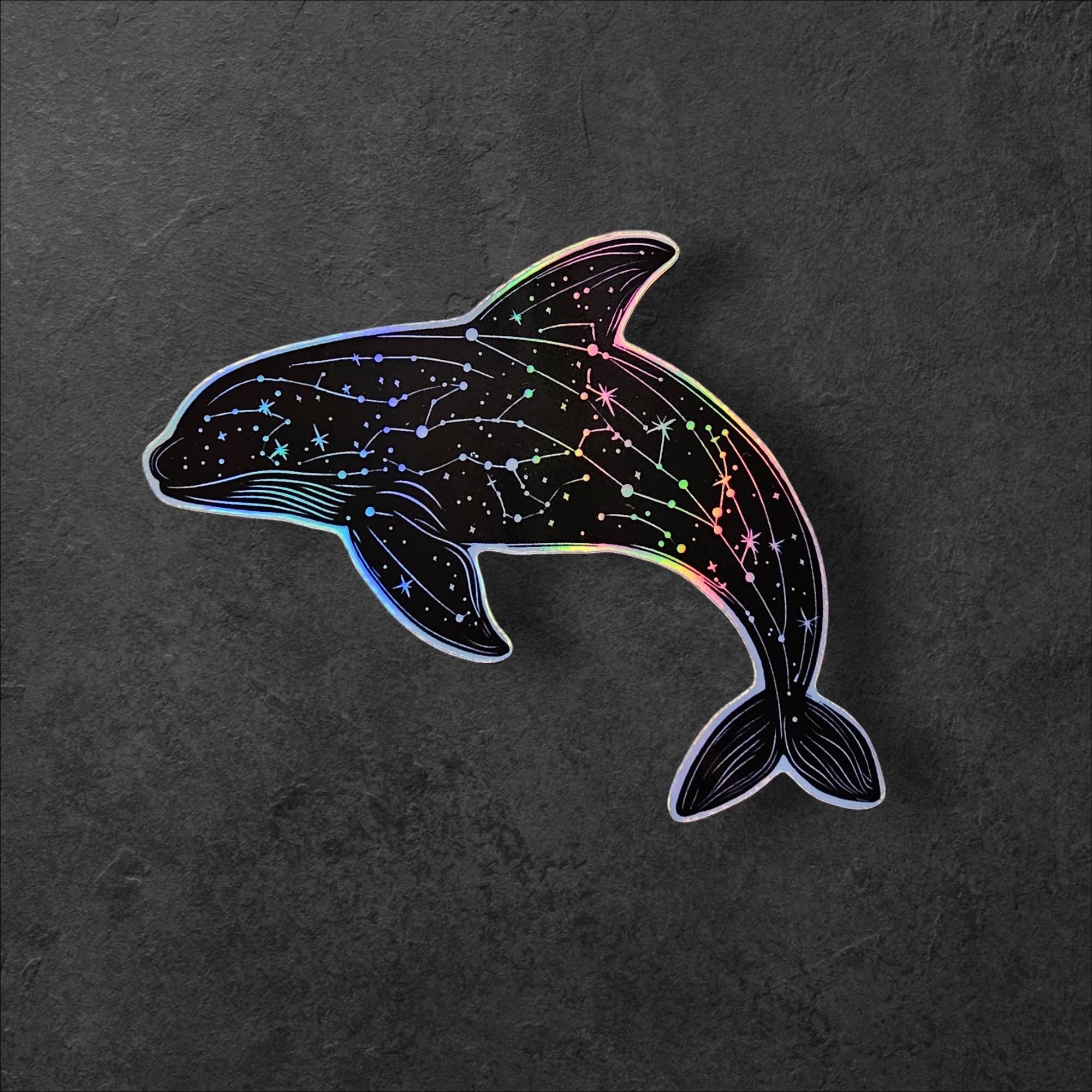 Celestial Orca Sticker – Holographic Vinyl Witchy Decal