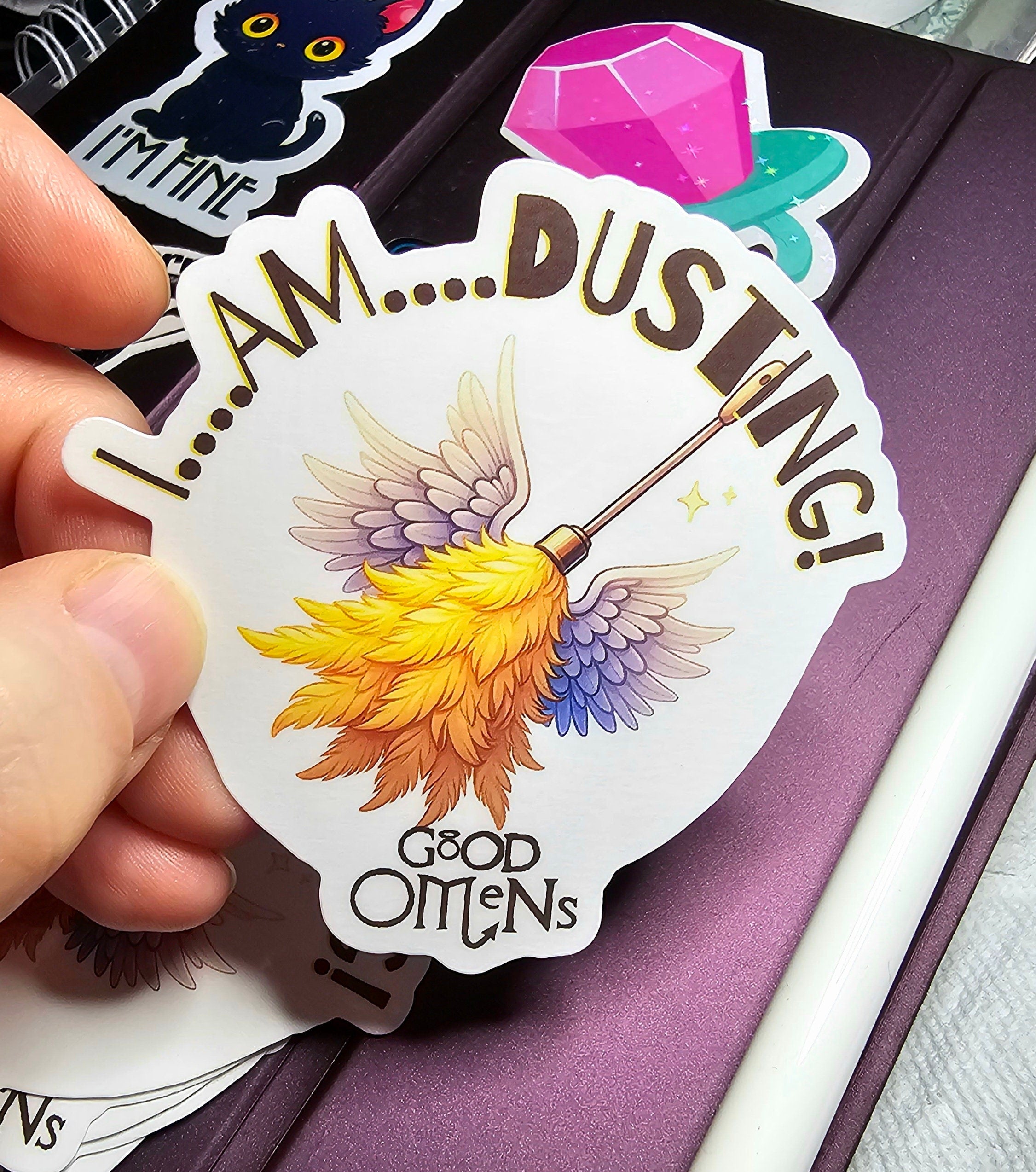 Good Omens Sticker: Jim I am Dusting! - Bookish Geek Vinyl Decal