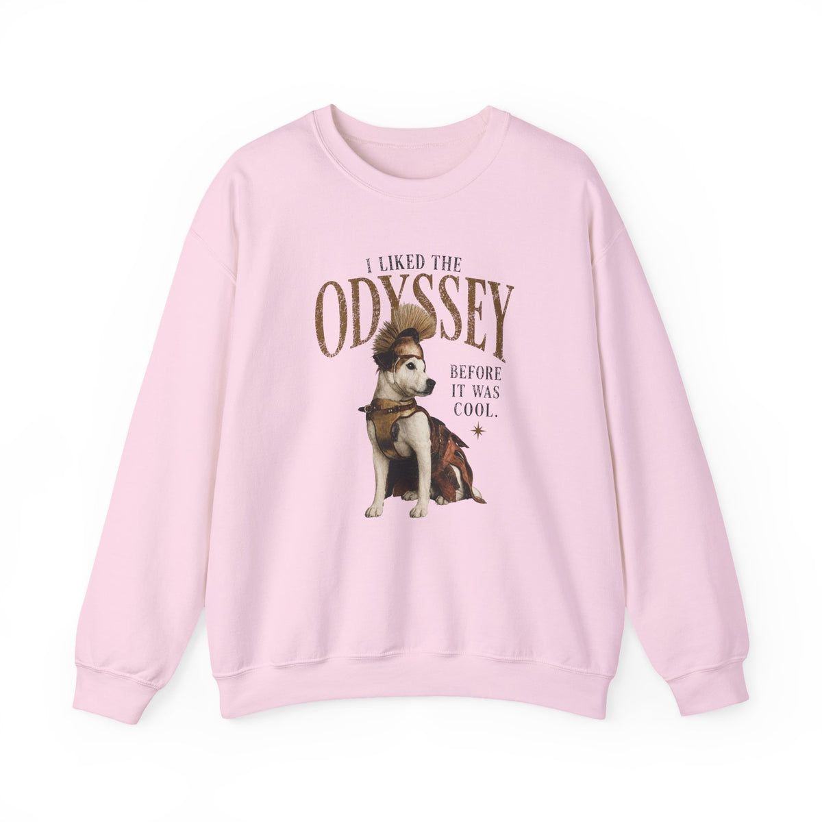 I Liked the Odyssey Before It Was Cool graphic sweatshirt featuring Greek Mythology Dog Crewneck