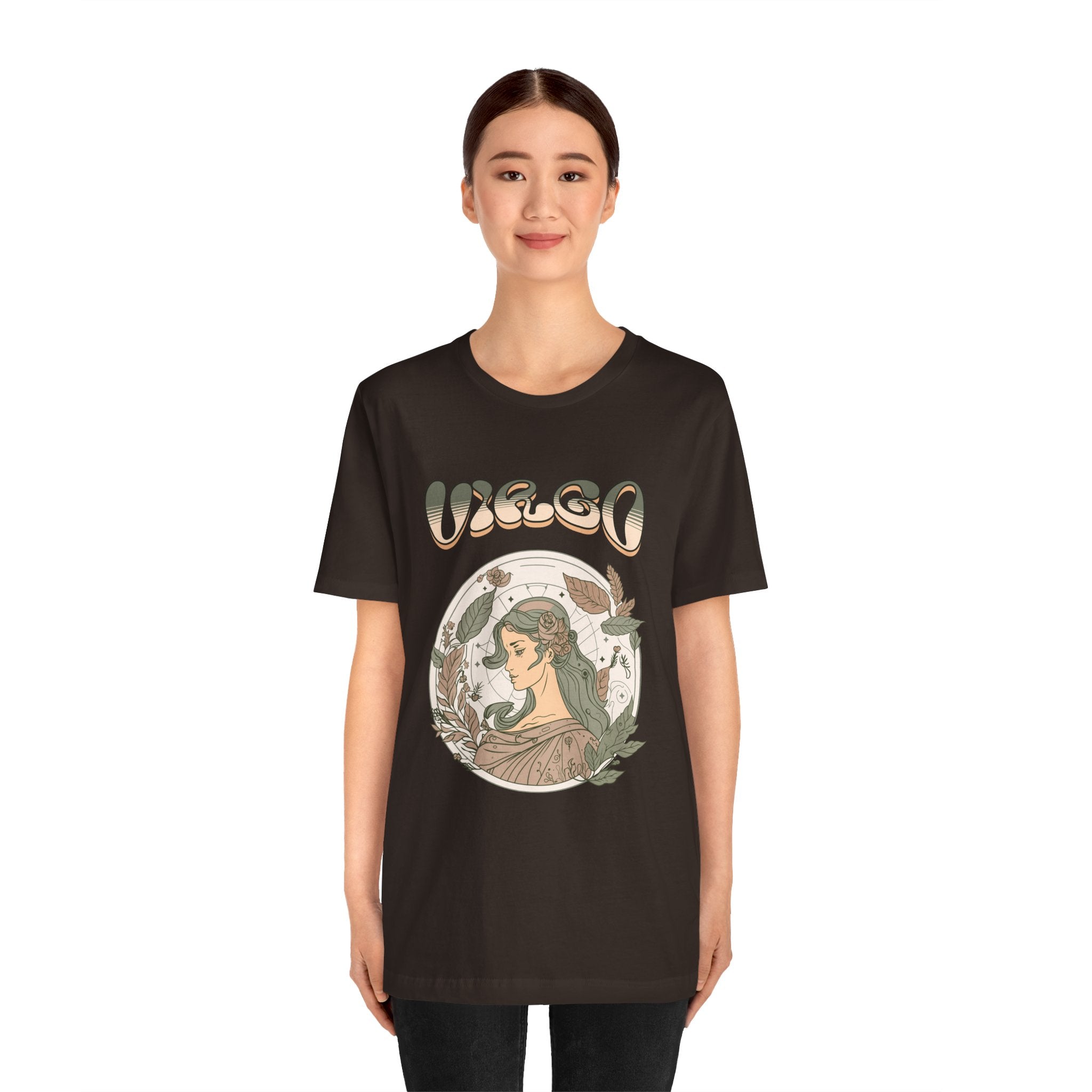 Virgo Zodiac T‑Shirt — Vintage Botanical Astrology Tee