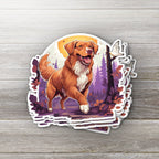 Witchy Nova Scotia Duck Toller vinyl sticker featuring Bodhi's Version in White