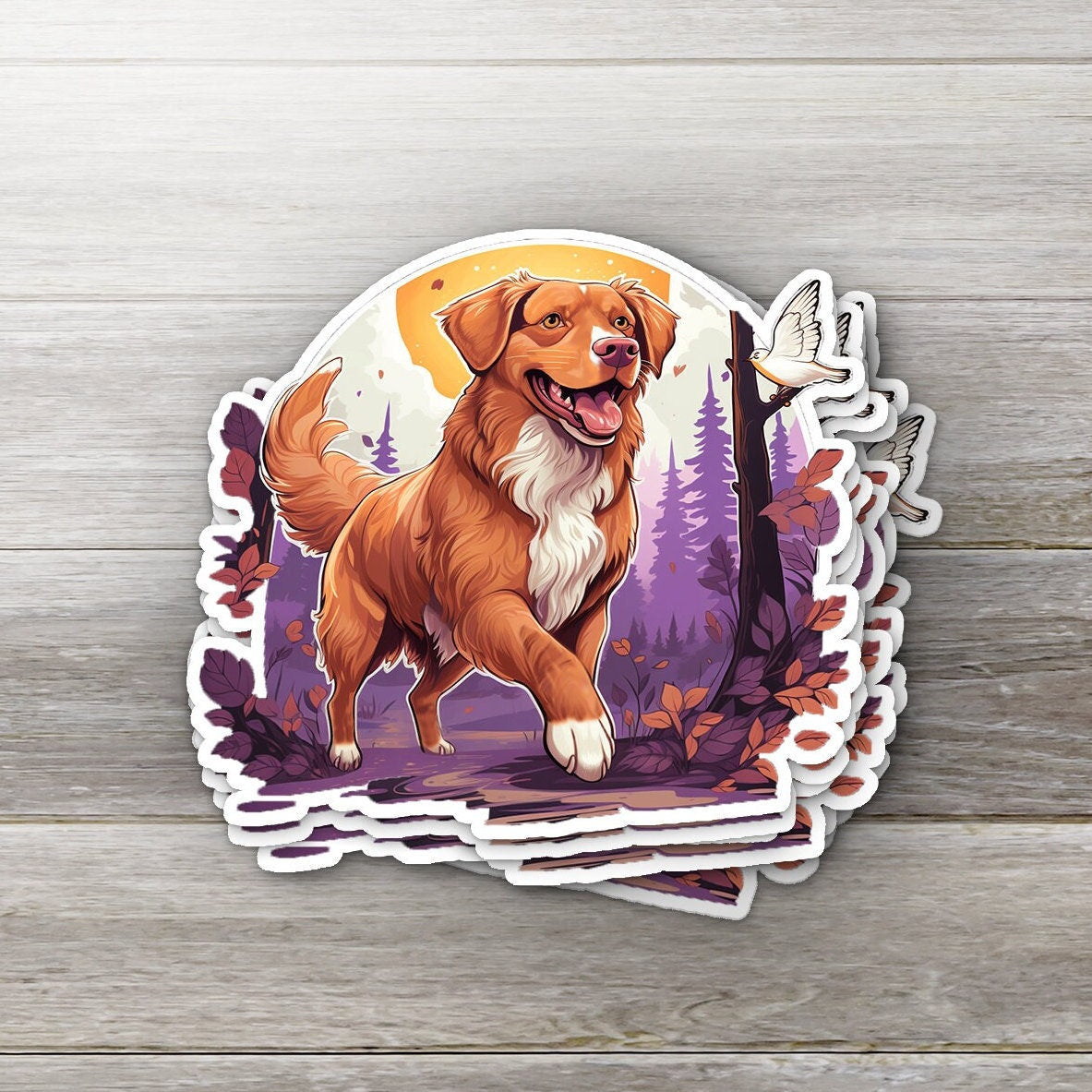 Witchy Nova Scotia Duck Tolling Retriever Sticker: Bodhi's Version, Holographic Decal