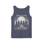 Feminist Witch graphic tank top featuring They Fear What They Can't Control Coven