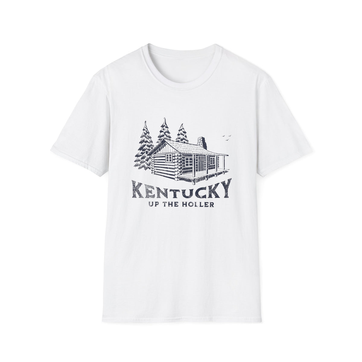 Kentucky Cabin T‑ graphic shirt featuring 'Kentucky Up The Holler' Rustic Cabin