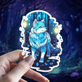 Witchy Husky Familiar vinyl sticker featuring Holographic Dog Lover Vinyl Decal