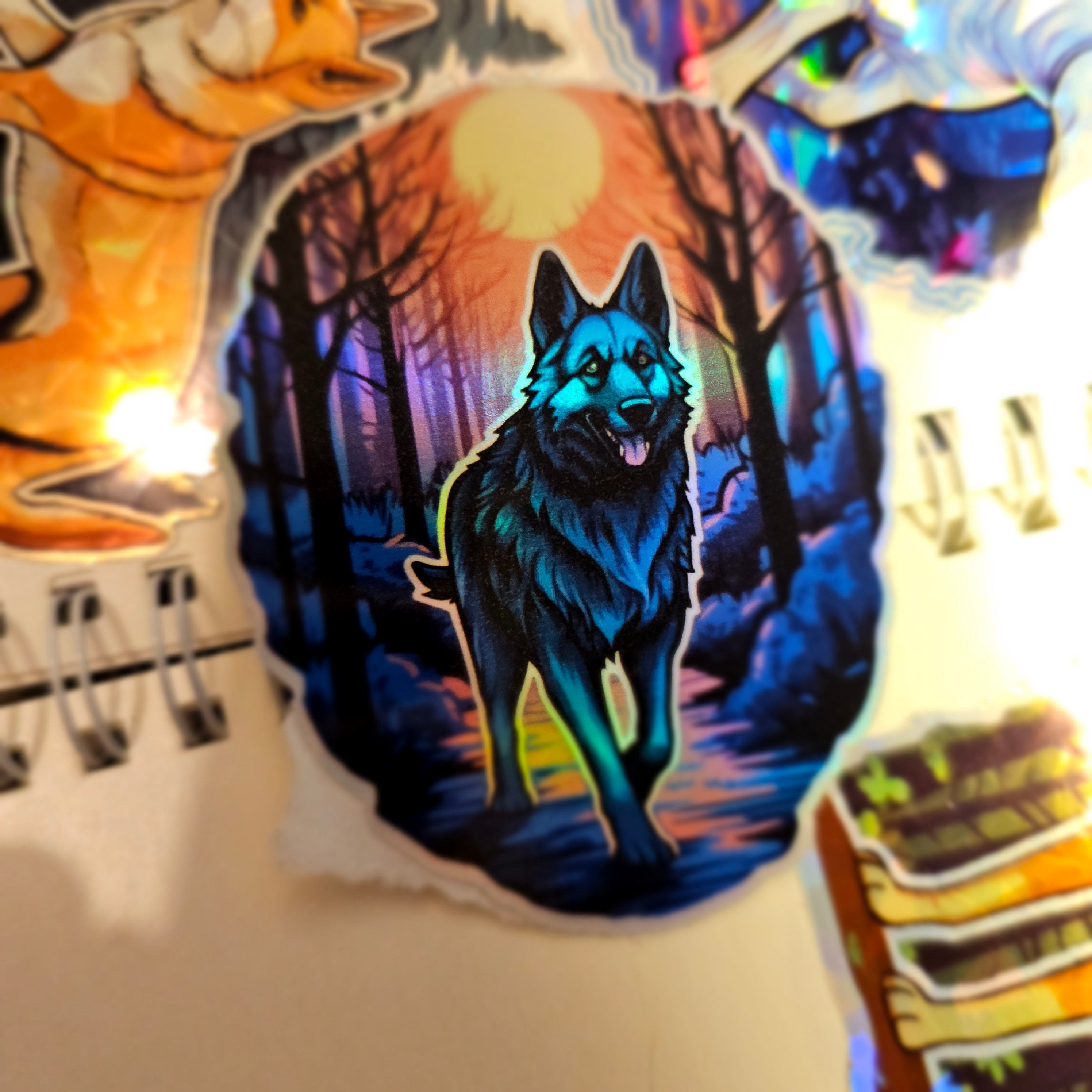 Holographic German Shepherd Sticker: Dog Lover Gift