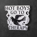 Hot Boys Go To Therapy Sticker: Funny Mental Health Vinyl Decal