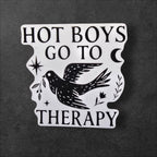 Hot Boys Go To Therapy vinyl sticker in White