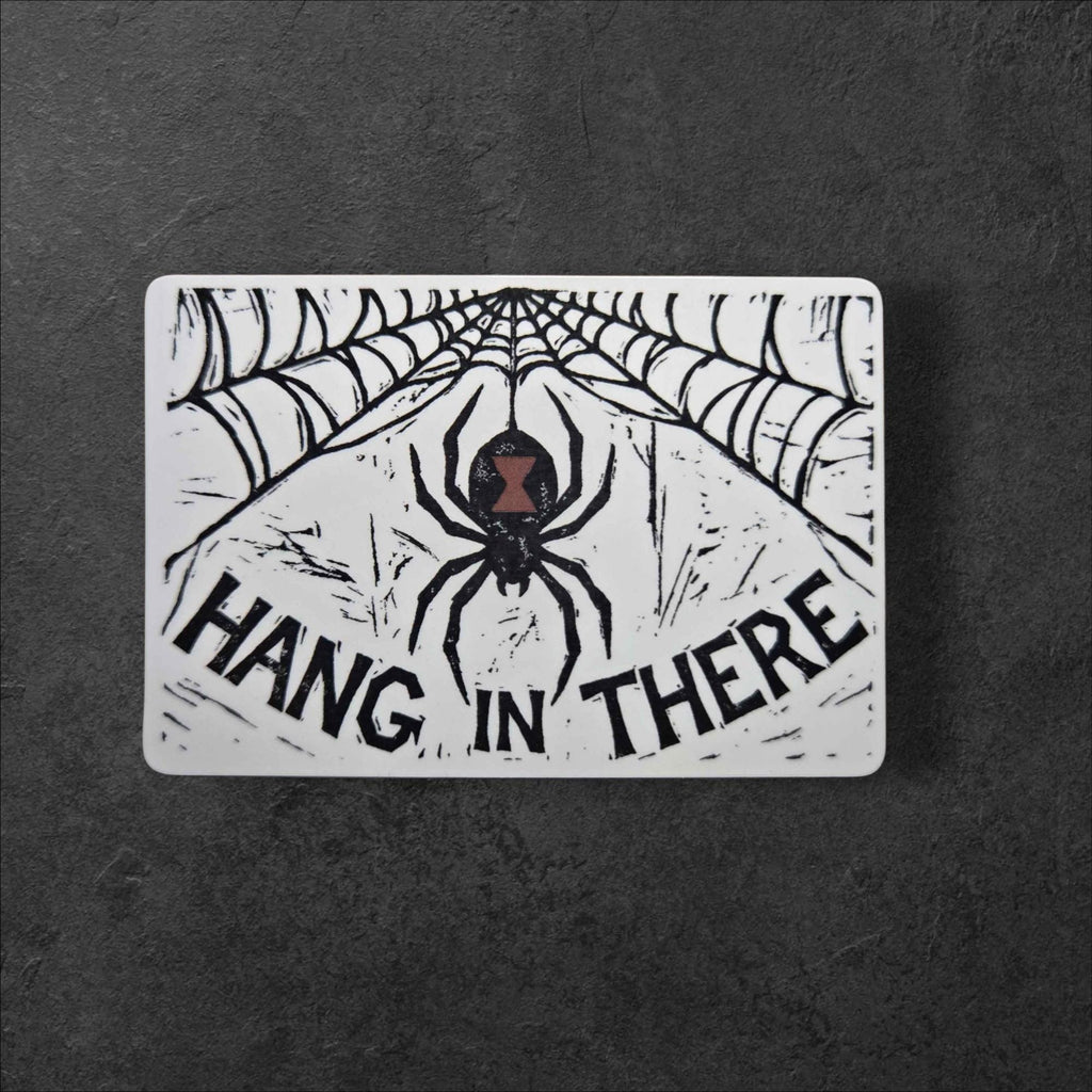 Hang In There Spider Sticker Gothic Witchy Vinyl Laptop Water Bottle Sticker