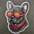 Cyberpunk French Bulldog Sticker: Trippy Frenchie Decal