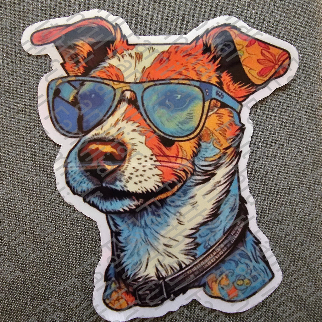 Trippy Jack Russell Terrier Sticker: Kawaii Dog Breed Decal
