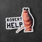 Marcus The Worm VRchat Worm vinyl sticker featuring fanart sticker in White