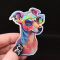 Rainbow Italian Greyhound Sticker: Holographic Iggy Dog Decal