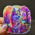 Red Husky Sticker: Holographic Dog Lover Decal