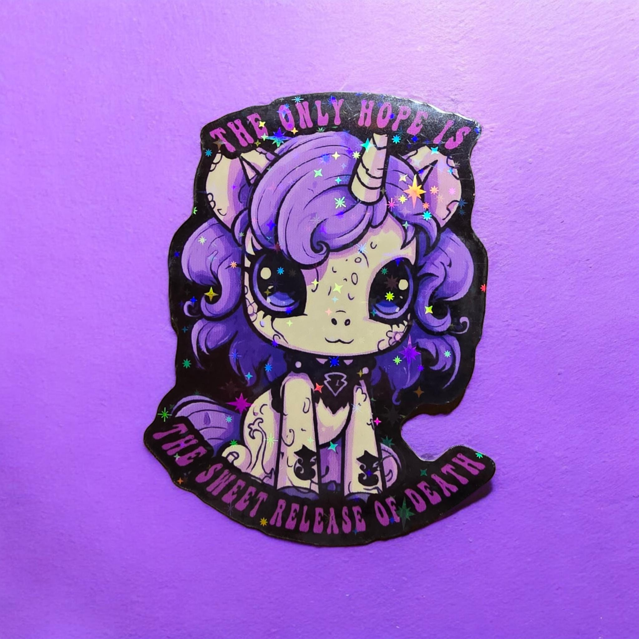 Nihilistic Goth Animal Art Witchcore Unicorn Sticker