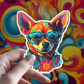 Trippy Chihuahua Sticker: Psychedelic Dog Lover Gift
